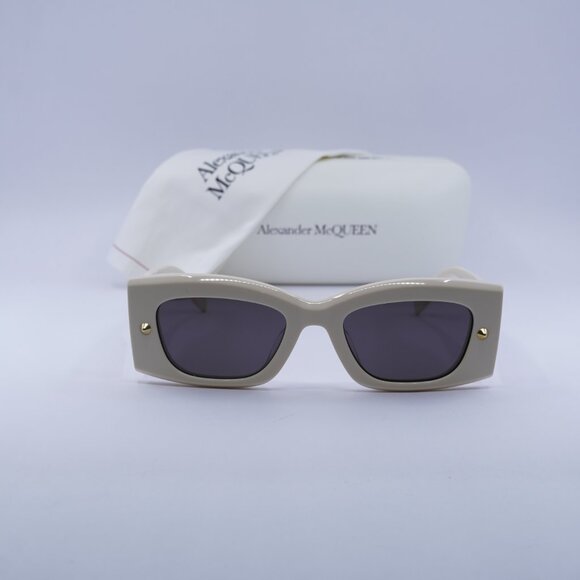 Final Price! Alexander McQueen AM0426S 005 Ivory/Grey Sunglasses